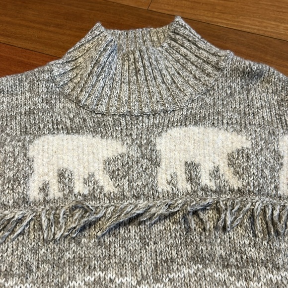 Loft Bear Fringe Mock Neck Sweater - Picture 5 of 9